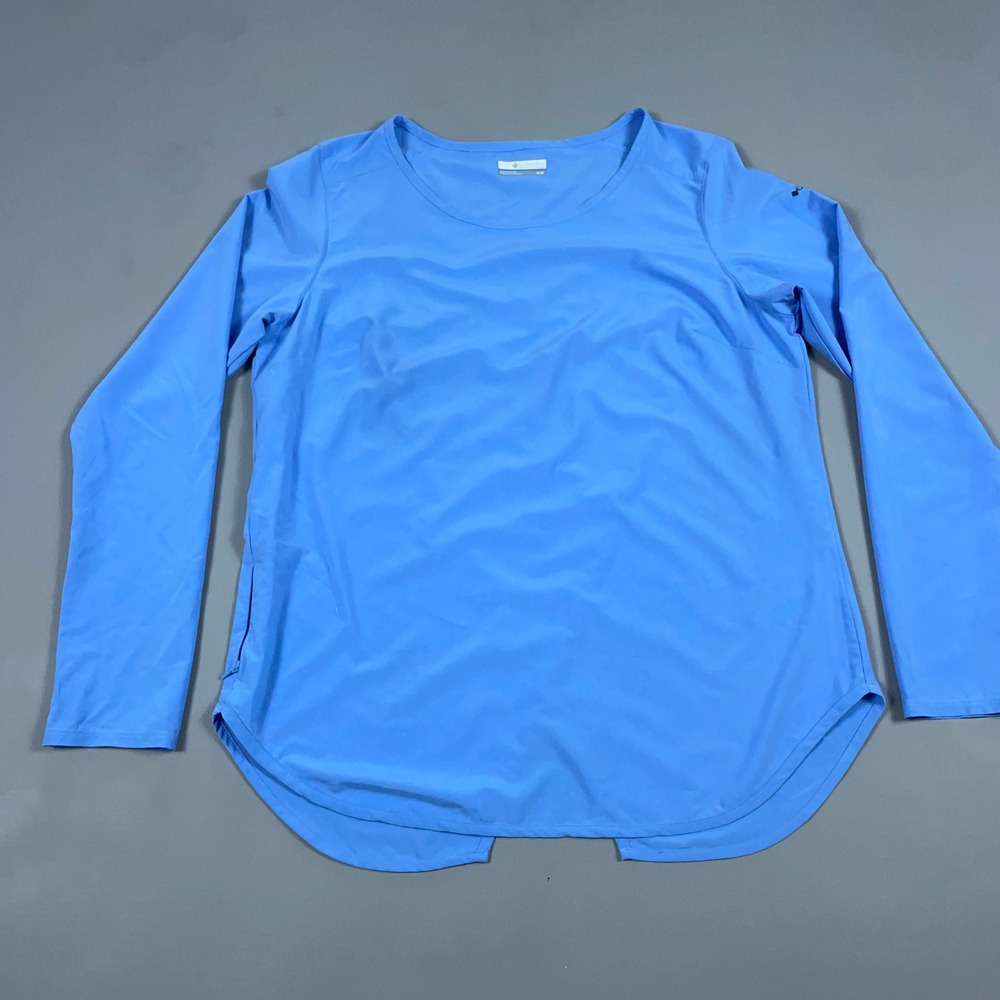 Columbia Womens Blue Long Sleeve Active Top Crossover Back Crew Neck Medium